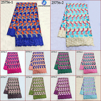 Dentelle Suisse Sinya 5 Yards en Voile 100% Coton de Haute Qualité, Tissus Brodés de Pierres Africaines Nigérianes pour Mariage