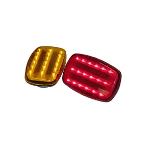 Magnético âmbar ou vermelho segurança flasher 18pcs LED recarregável luz de advertência traseira