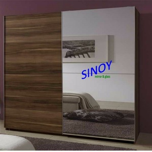 <b>Silver</b> or Aluminum <b>Mirror</b> Sliding Wardrobe Doors Made of Glass for Elegant Home Decor - Product Image 5