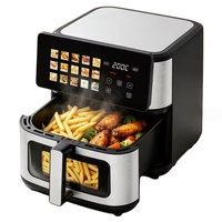 Freidora de Aire Digital de Gran Capacidad (11L) para Hotel y Hogar, 1800W, Pantalla Táctil a Color, Ventana Visible, Antiadherente, OEM ODM