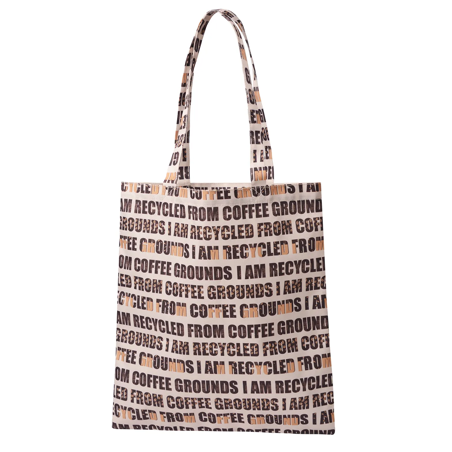 Custom recycled coffee grounds eco-friendly grocery storage bag tote shopping bag