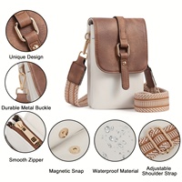 Sac à bandoulière mini pour téléphone portable en cuir PU imperméable personnalisé pour femmes avec bandoulière en cuir