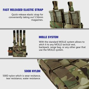 USA Warehouse KRYDEX maget taktis kantung <span class=keywords><strong>Molle</strong></span> ganda senter sarung alat Organizer kantong pemegang - Product Image 2