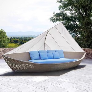 Sofá Moderno para Exteriores con Cojines, para Vacaciones, Playa, Piscina, Hotel, <span class=keywords><strong>Terraza</strong></span>, Patio, Jardín, Muebles de Ratán Plástico - Product Image 2