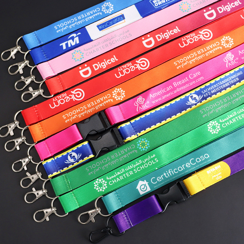 Cheap High Quality Custom Transfer Printed Make Your Own Logo 25mm Lanyard Nylon Lanyard for Promotional