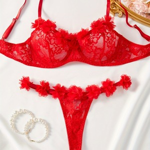 New Product Hot Selling Lace Mesh Fun Underwear <b>Set</b> Women's <b>Sexy</b> Temptation Two Piece Underwear <b>Set</b> - Product Image 1