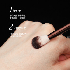 Hg14 Flame Highlighter Brush 24mm Synthetic Fibers Aluminum Handle For Highlighting <b>Makeup</b> - Product Image 2