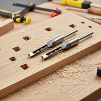 Jeu de forets à mortaiser à trous carrés pour le travail du bois, plusieurs tailles pour des applications polyvalentes en menuiserie et projets de bricolage