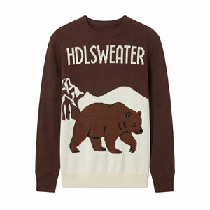 Fabricant de pulls tricotés sur mesure, pull en tricot jacquard à col rond, pull décontracté en coton, streetwear, pull tricoté pour homme - Product Image 5