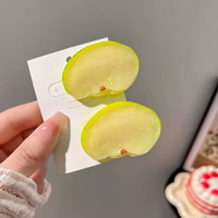 Pinces à cheveux bec de canard en forme de tranches de fruits simulées, pince réaliste pomme ananas, pince à cheveux Kawaii, accessoires de coiffure amusants pour femmes
