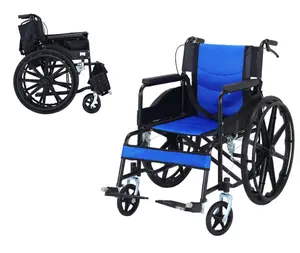 Стальная Складная Легкая ручная инвалидная коляска для взрослых ортопедическая