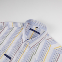 Chemises en lin à manches longues pour hommes, style vêtements de travail de cowboy, plusieurs couleurs, rayures brodées, boutons pression
