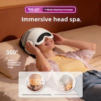 Casque de massage (intégré tête-œil) avec airbag, masseur pétrissant, compresse chaude temporelle pour les yeux, masseur multifonctionnel du cuir chevelu