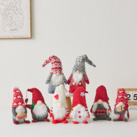 Lot de Poupées Gnomes de Noël Nordiques en Peluche, Ensemble Couple, Chapeau Pointu Tricoté à Rayures Cœur, Ornement de Table en Gros