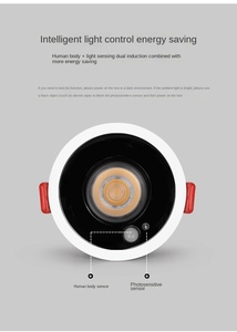 Serie Sense Light 8W 12W Empotrable Downlight 75mm. Foco recortado de 3 pulgadas Aleación Foco de alto brillo Sala de estar Dormitorio - Product Image 2