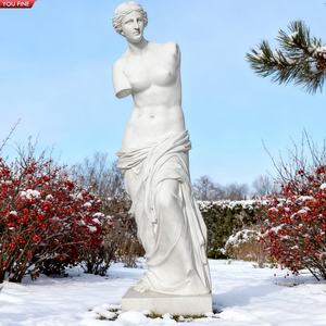 Sculpture de la déesse Vénus de Milo en marbre blanc classique YOUFINE pour les jardins formels et les propriétés extérieures - Product Image 2