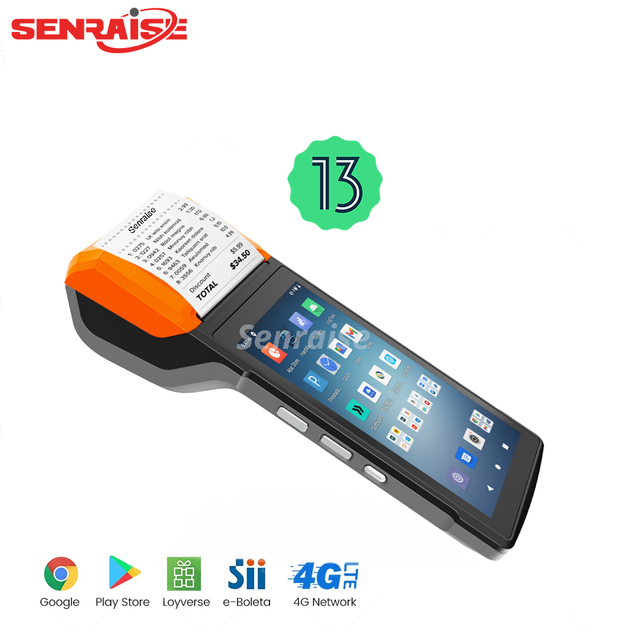 Android 14 Handheld 8 Core Mobile POS Terminal with Card Reader Thermal Printer USB Wi-Fi & NFC