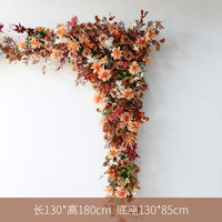 Kunstbloem Centerpieces Arch Decor Met Sheer Drape Voor Bruiloft Ceremonie En Receptie Achtergrond Bloemstuk Decor