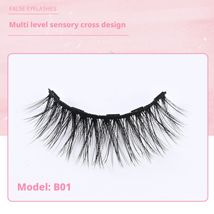 10 paires de <span class=keywords><strong>faux</strong></span> <span class=keywords><strong>cils</strong></span> magnétiques réutilisables en soie naturelle, type croisé mince tridimensionnel, aimant binoculaire agrandi - Product Image 3