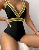 Maillot de bain de grossesse une pièce pour femme, col en V, uni, 100% polyester