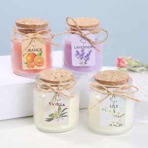 Best Selling 120ML Soy Wax Candle Container Bottle 4 OZ Candle Luxury Glass Jar With <b>Lid</b> Cork - Product Image 2