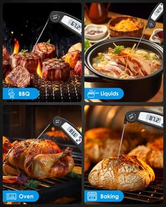 Wholesale <b>Foldable</b> Plastic LCD Display Digital Electronic Portable <b>BBQ</b> Meat Grill Thermometer for Cooking - Product Image 4