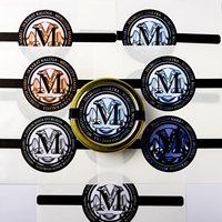 Emballage de pot en étain de caviar gaufré en feuille d'or personnalisé autocollant d'étiquette de caviar congelé étanche pour conteneur métallique