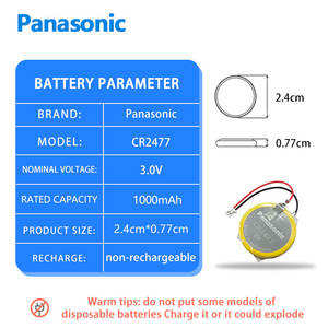 <span class=keywords><strong>Panasonic</strong></span> <span class=keywords><strong>CR2477</strong></span> 3V pile bouton pour PLC servo programmeur AFPX-BATT positionneur carte mère batterie - Product Image 2