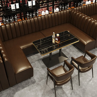 Bilido Ensemble de meubles de restaurant en métal personnalisés Table et chaise de café occidental avec canapé en cuir pour cabines de bar à musique
