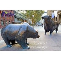 Escultura de Metal Grande Personalizada, Figura de Bronce, Escultura de Animales, Estatua de Toro de Wall Street, Figura de Oso, Cobre