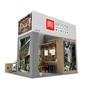 Stand d'exposition Artyzen Hospitality Group, design moderne en bois, assemblage modulaire, solution de présentation de kiosque - Product Image 5