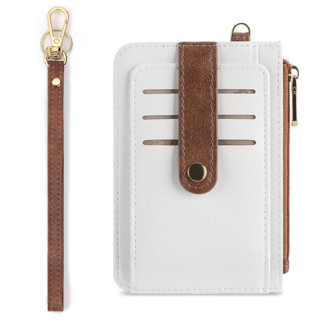 New Slim Bifold RFID Blocking PU Leather Card Holder Wallet for Ladies Multi-Card Bag with Zipper Clip Closure Logo Coin Purse