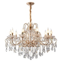 Grand lustre en verre doré rétro de luxe, LED à économie d'énergie, dimmable, pour hôtel, maison, escalier, villa, décoration, luminaire suspendu