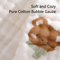 Serviette en gaze de coton pur pour bébé, 6 couches, classe A, couverture de bain pour nourrisson, douce, imprimé dessin animé