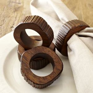 Anneau de serviette en bois naturel véritable, fait à la main, anneau porte-serviette en bois naturel, anneau de mariage, noël, papillon en or, anneaux de serviette - Product Image 3