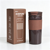 Mug de voyage isotherme 2026 à double paroi en acier inoxydable, 500 ml, sans BPA, écologique, pour bureau et café, design moderne à paroi droite