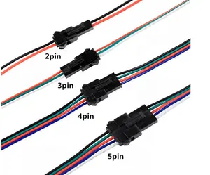 Conjunto de conectores macho y hembra JST SM de 2, 3, 4 y 5 pines, cable de cable flexible para tira LED
