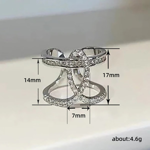 Anello largo incrociato minimalista per donna, design geometrico, gioielli eleganti e alla moda - Product Image 5