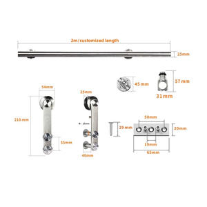Thép Không Gỉ 304 Barn Door Phần Cứng Cửa Gỗ Treo Đường Sắt Bánh Xe Theo Dõi Cửa Trượt Phụ Kiện Cho Nhà Sử Dụng - Product Image 4