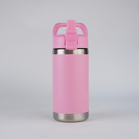 Botol air anak-anak, botol air olahraga termos Mini sekolah anak-anak terisolasi Stainless Steel dinding ganda 12oz dengan tutup sedotan