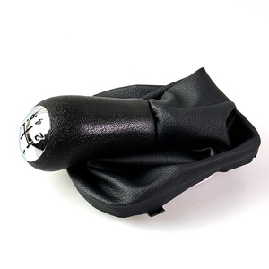 Renault Logan 2 <b>Gear</b> Shift <b>Knob</b> Cover Black Leather Classic Style Flat Type QZXN-J35 - Product Image 3