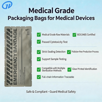 Pochette Médicale d'Urgence pour Traumatismes, Douce au Toucher, Stérilisable à l'OE, Qualité Médicale, Sac en Plastique Imprimé par Gravure, Résistant à l'Humidité, Déchirure Facile à Dents de Scie