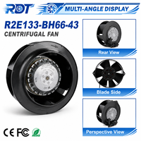 R2E133-BH66-43 AC Santrifüj Blower 230VAC 133mm 28dB Düşük Gürültülü Fan Geriye Eğik İnvertör Kabin Havalandırma Yedeği