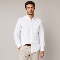 Chemise Homme en Coton Oxford 100% Vente en Gros, Chemise à Boutons à Manches Longues Coupe Classique Multicolore Personnalisable OEM