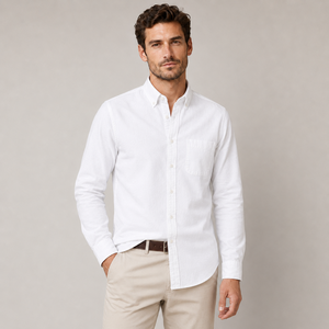 Chemise Homme en Coton Oxford 100% Vente en Gros, Chemise à Boutons à Manches Longues Coupe Classique Multicolore Personnalisable OEM - Product Image 2