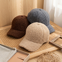 Casquette de baseball personnalisée avec logo, en polaire Teddy, chaude pour l'hiver, douce et moelleuse, en fausse fourrure, 6 panneaux, style Dad Hat pour femme