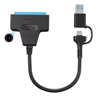 Adaptor Daya DC Sata ke USB C 3.1 Baru, Adaptor Hard Disk USB 3.0 ke Sata, Kompatibel dengan Hard Drive 2.5-Inci dan 3.5-Inci