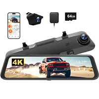 WOLFBOX G850Pro Distributeur, caméra de recul pour voiture avec écran tactile 4K de 12 pouces, vision nocturne, caméra embarquée avec système de suivi GPS
