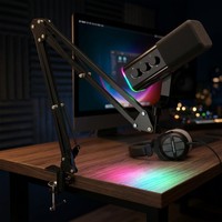 Microphone dynamique professionnel WM13-35 à double mode, super cardioïde, pour studio, avec éclairage RGB, 192 kHz/24 bits, pour diffusion et podcast
