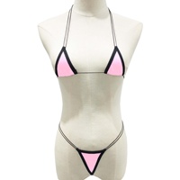 Europese Amerikaanse Dames Sexy Driepunts Bikini Set Doorzichtige Badpak Met Bh En Ondergoed Lingerie